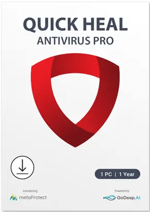 Quick Heal Antivirus Pro 1 PC 1 Year Digital Download Box Cover